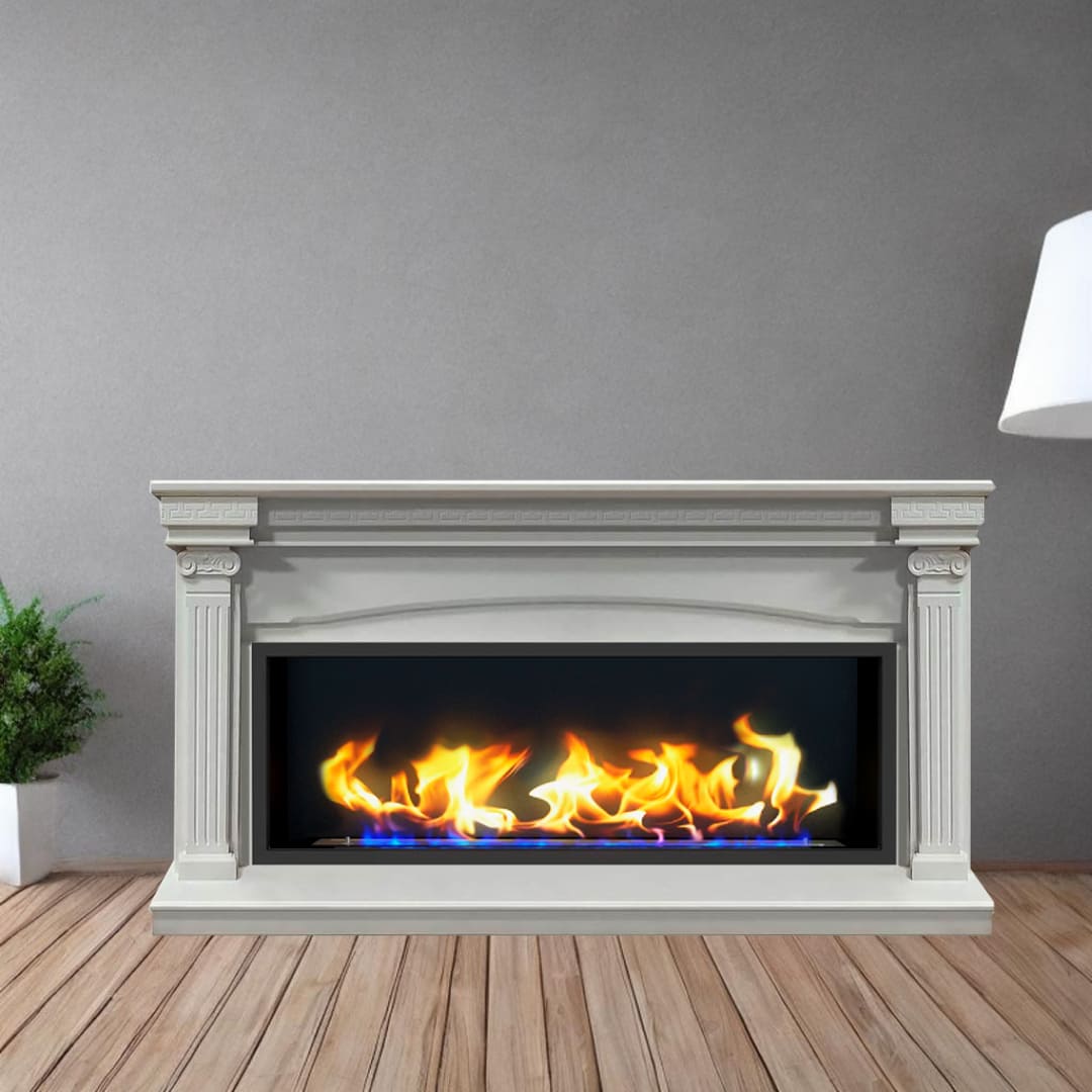 Биокамин в линейном портале "Русский огонь" Николь с декоративным стеклом (стемалитом) по цене 107 650 руб.