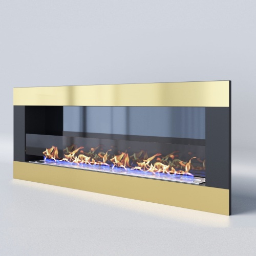 Биокамин "Русский огонь" Голд 1500V встраиваемый с защитным и декоративным стеклом