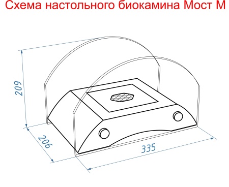 Настольный биокамин Lux Fire "Графский мост" M Серебро по цене 19 602 руб.