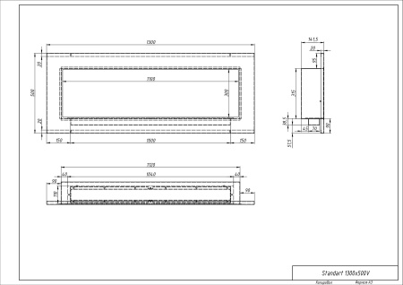 Биокамин "Русский огонь" Модерн 1300V встраиваемый с защитным стеклом по цене 44 350 руб.