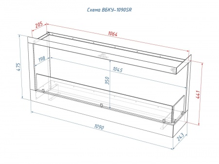 Встроенный биокамин Lux Fire Угловой 1090 S (правый угол) по цене 60 390 руб.